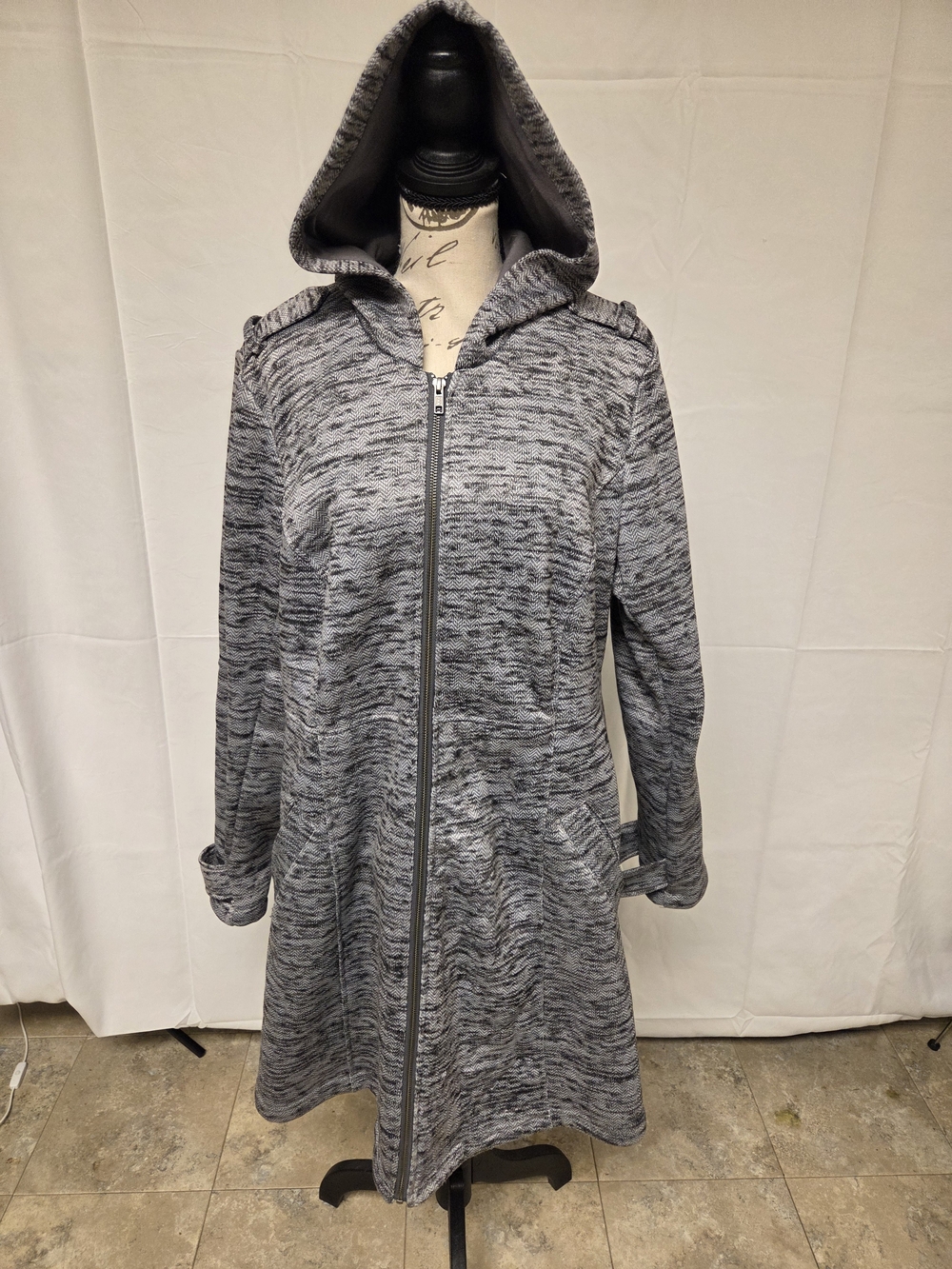 Gray Hooded Long Zip Jacket - Torrid